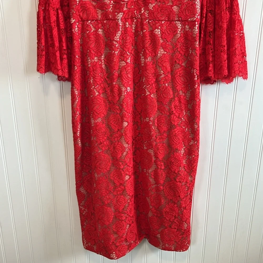 Theia‎ Scarlet Long Sleeve Lace Dress - Picture 3 of 13